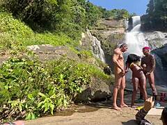 Emo Girl Gets Fucked Hard At Waterfall By Friends!