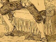 Vintage Erotic Drawings With Bold Cartoon Action