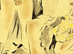 These vintage erotic drawings blend old cartoons and anime styles perfectly