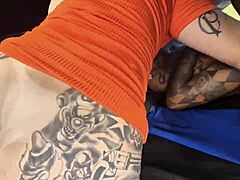 blonde gets bareback fucked in ass and pussy by three guys in car with friend during wild sex session