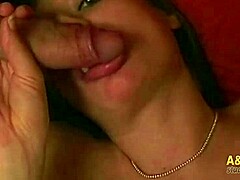 french milf with big tits earns bonus by sucking cock