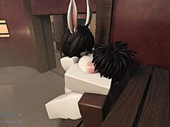 아이고, 이 토끼녀가 나한테 미친듯이 튀면서 거친 크림파이 헨타이 게임에서...