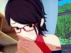 Boku No Hero 3D Hentai with Bakugou and Sarada Sex