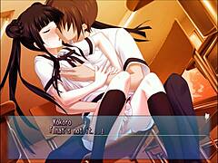 majikoi s kokoro-h1 features schoolgirl kissing and tits in anime hentai style. it's all about that contextual action in the scene.