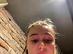 Big ass close-up with natural tits and shaved pussy in homemade scene