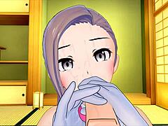 Cute girl excites my big cock in maid costume