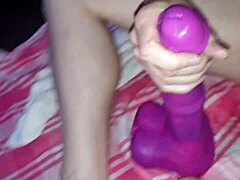 British guy stretches with huge dildo in chastity, contrasting tight control and extreme anal training pleasure