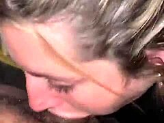 Amateur Slut in Panties and Thong Gives Tattoo Blowjob with Anime Hentai Liquid Lunch Sucking