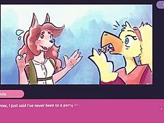 two anime chicks playing poker, leading to furry striptease with ripped clothes 🎴