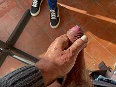 Hot wife hiding with the neighbor in the laundry room - i want to suck and cum in my mouth