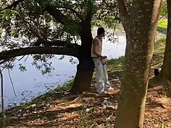 went for a walk on the trail and left the young guy feeling satisfied outdoors