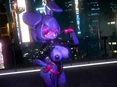 บอนนี fnf บอนฟาย เต้นในสไตล์เคป็อปควีนการ์ด เฟอร์รี่ 3D การ์ตูนเฮนไต