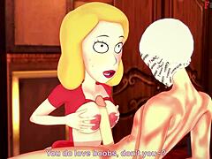 Beth Smith Engages in Hard Sex with Rick in 3D Cartoon Fantasy