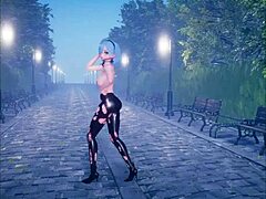 this cute anime girl is dancing and getting fucked in part 2