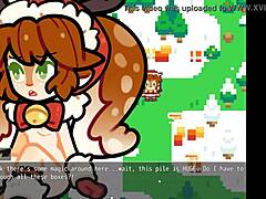 poppy from lol wants to be covered in hot cum for christmas in this hentai game