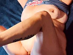 Trailer park milf enjoys riding a big black cock.