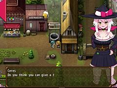 Witch's first prostitute job with handjob on cock