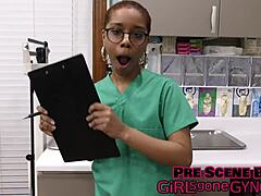 Aria Nicole undergoes formal rectal exam with anal spreading