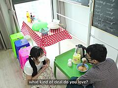 Asian girl's hardcore store scene