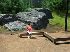 Playing summer heat 18 game with friends on a hot day