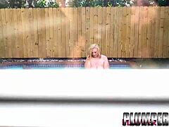 Curvy plumper pawg princess Olivia kisses and bangs college student in chubby group fun with huge fat body