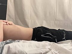 Pretty blonde gives blowjob to roommate 😘