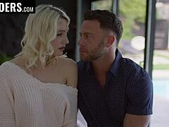 skinny blonde milf rides and licks passionately