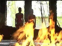 Why do euro hotties lilit dive into wet muff in group anal threesome?