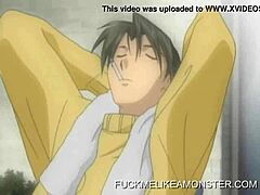 Jeg rir den busty hentai tenåring 18+ cowgirl-stil på stranda