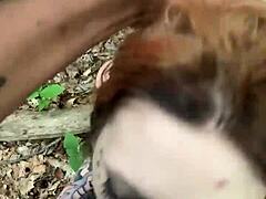 caught in forest begging for rough action