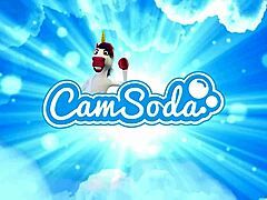 Camsoda katie kush penetrates tiny pussy with huge black dildo.