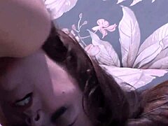 Passionate housewife with great tits enjoys amateur moments