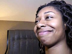 Young sexy girl spreads legs for big black cock 😍