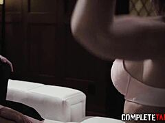 Teen and milf get taboo threeway with blowjobs and cumshots 😈