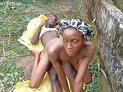 ebony petite got her ass fucked hard by areaboy. he went doggystyle on her small tits body.