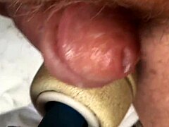 vibrator on soft cock leads to cum