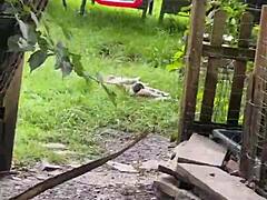 Cool chicken feeding station tattoo idea