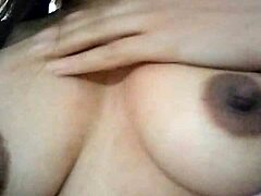 uh touching myself in grandma's living room, feeling so horny with my small tits out...