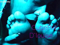 Detailed Tickling of Feet and Pussy Play with Lesbian Friend