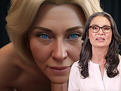 Уау! Френска мама и заварен син играят игри с крака в дива европейска история!