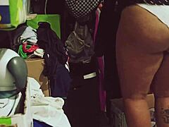 Mexican Bbw Gordita Curvy Latina Cleaning Room Voyeur