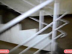 Caught undressing in movie theatre stairways!