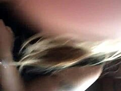 Michelle Tyte blows cock, fucked bent over, facial cumshot.