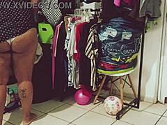 Mexican Bbw Gordita Curvy Latina Cleaning Room Voyeur