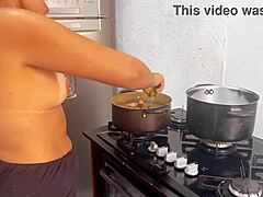 Brazilian Amateur Lidi Ferrari Cooks in the Kitchen Episode 1