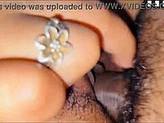 Young Colombian babe with hairy pussy sucks dick and gets fucked hard.