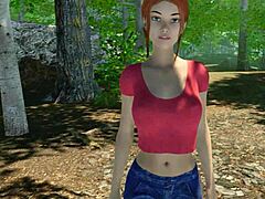 lets feel the outdoor adventure with redhead's shaved pussy