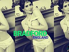 busty brunette milf models strip naked showing off big ass and tits