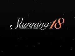 eager teen candace m is fingering her tight hairless pussy naked with a juicy vibrator for orgasm