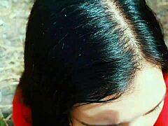 Risky blowjob in nature with wife 😍